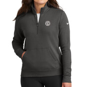 NKDX6720  Nike Women's Club Fleece Sleeve Swoosh 1/2-Zip